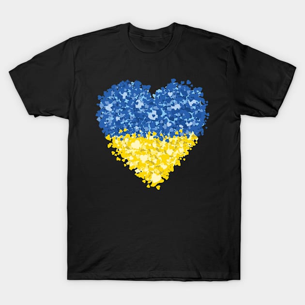 Ukraine Flag, Seamless Hearts, I Love Ukraine, Ukrainian Flag - Gift For Men, Women & Kids T-Shirt by Art Like Wow Designs